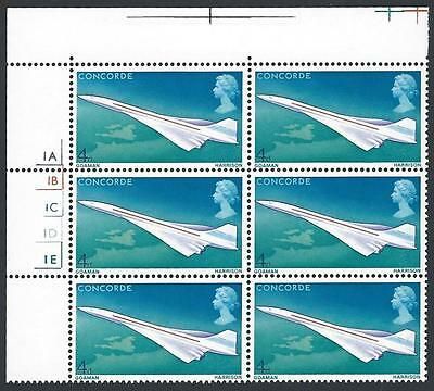 1969 Concorde 4d Top Left Cylinder Block With Varieties - MNH