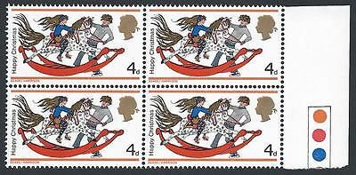 1968 Christmas 4d - Block of 4 - Phosphor Omitted - MNH