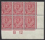 sg343 1d downey Aniline Scarlet control block of 6 with original RPS cert um mnh