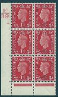 1937 1d Red Dark colours E39 27 Dot perf 6B(E P) block 6 UNMOUNTED MINT MNH