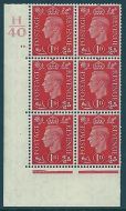 1937 1d Red Dark colours H40 49 Dot perf 5(E I) block 6 UNMOUNTED MINT MNH