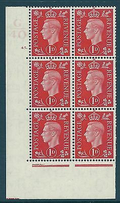 1937 1d Red Dark colours G40 45 Dot perf 5(E I) block 6 UNMOUNTED MINT MNH