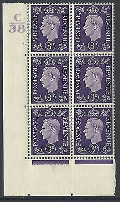 1937 3d Violet Dark colours C38 3 Dot perf 5(E I) block 6 UNMOUNTED MINT MNH