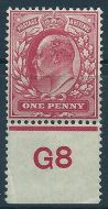 Sg 220 M5(4)var 1d Unlisted Carmine Control G8 perf single UNMOUNTED MINT/MNH
