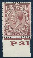 1½d Pale Red Brown Block Cypher Spec N35-3 Control P31 imperf UNMOUNTED MINT/MNH