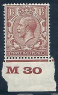 1½d Pale Red Brown Block Cypher Spec N35-3 Control M30 imperf UNMOUNTED MINT/MNH