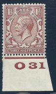 1½d Pale Red Brown Block Cypher Spec N35-3 Control O31 imperf UNMOUNTED MINT/MNH