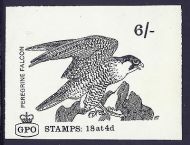 6 - Peregrine Falcon with GPO cypher Booklet cover proof UNMOUNTED MINT MNH