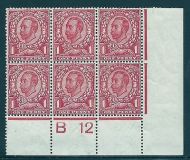 spec N12-1 1d Scarlet Downey Head die 2 Control B 12 (w) perf type 2A MNH