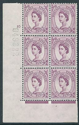 1958 - 1965 6d Multi Crowns on tinted cylinder 10 No Dot perf type A (E I) MNH