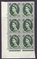 1958 - 1965 9d Multi Crowns on white cylinder 1 Dot perf type A (E I) MNH