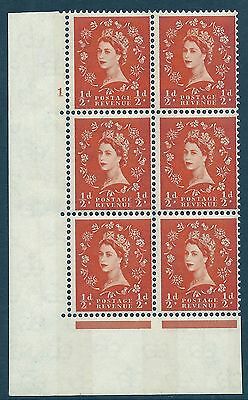 ½d Blue Phosphor on Cream cylinder 1 No Dot perf A(E I) UNMOUNTED MINT