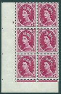 8d Wilding Violet 9.5mm Phos cyl 4 No Dot perf F/L with variety UNMOUNTED MINT