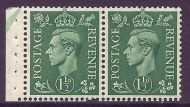 QB28 perf type E -1½d Pale Green Booklet pane with Arrow UNMOUNTED MINT MNH