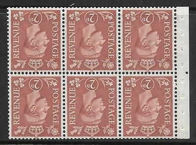 QB31a perf type Ie Middle - 2d Pale Red Brown Booklet pane UNMOUNTED MINT