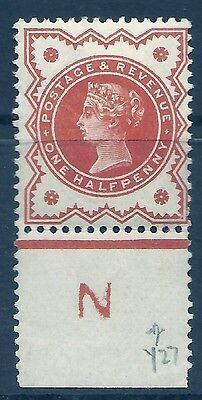 ½d Vermilion Jubilee control N perf single - worn control. LIGHTLY MOUNTED MINT