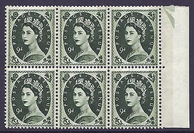 S128c 9d Wilding Violet Phos variety - Frame Break R.11 11 UNMOUNTED MINT MNH