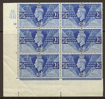 Sg 491 1946 Victory Cylinder S46 12 No Dot perf type 5(E/I) UNMOUNTED MINT/MNH