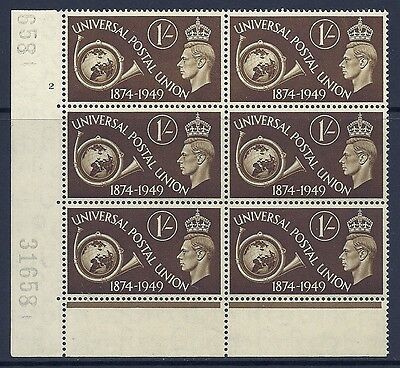 Sg 502 1949 UPU Cylinder 2 No Dot perf type 6B(E P) UNMOUNTED MINT MNH