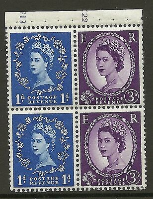 SB35 Wilding booklet pane Crown Left Cyl F13K22 perf type I UNMOUNTED MNT MNH