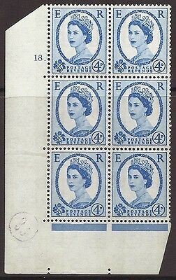 4d Wilding Violet 9.5mm Phosphor cyl 18 Dot perf A(E I) UNMOUNTED MINT