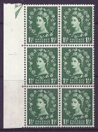 S34f variety 1½d Wilding blue phos - Thistle Flaw R.12 1 UNMOUNTED MINT MNH