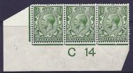 N14(6) ½d Bright Green Control C 14 imperf MOUNTED MINT