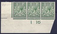 N14(1) ½d Green Control I 16 imperf UNMOUNTED MINT - Toned