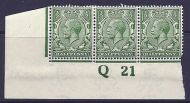 N14(6) ½d Bright Green Control Q 21 imperf MOUNTED MINT
