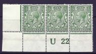 N14(17) ½d Cobalt Green Control U 22 perf UNMOUNTED MINT with faults