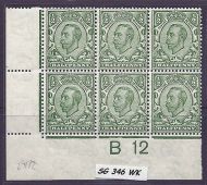 1912 sg346wk ½d Green variety Watermark inverted  reversed UNMOUNTED MINT MNH