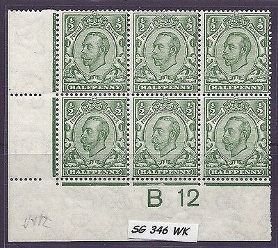 1912 sg346wk ½d Green variety Watermark inverted  reversed UNMOUNTED MINT MNH