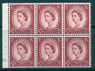 SB82 Wilding booklet pane wmk Crowns perf type I cyl J13 No Dot UNMOUNTED MNT