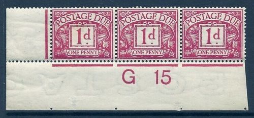 D2 1d Royal Cypher Postage due Control G15 imperf UNMOUNTED MINT