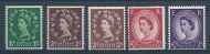 1955-58 Sg 542a - 545b Edward Crown Sideways Full set of 5 values UNMOUNTED MINT