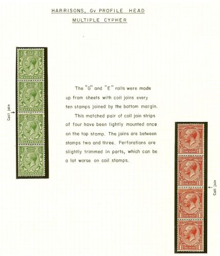 ½d  1d Multiple Cypher Coil strips both with coil joins -scarce UNMOUNTED MINT