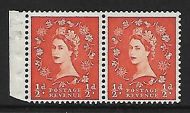 SB3 ½d x 2 Wilding booklet pane perf type E(½v) UNMOUNTED MNT