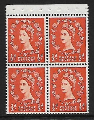 SB9 Wilding booklet pane Crown on Cream perf type AP UNMOUNTED MNT MNH