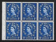 SB26 1d Wilding booklet pane perf type I UNMOUNTED MNT MNH