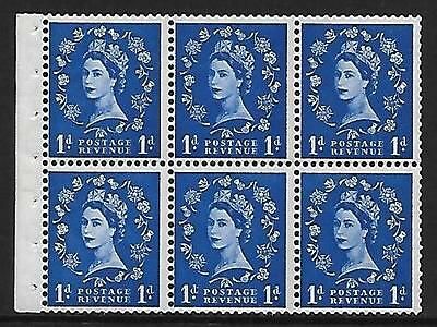 SB26 1d Wilding booklet pane perf type I UNMOUNTED MNT MNH