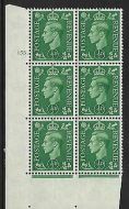 1/2d Pale green 153 Dot cylinder block Perf 5(E/I) UNMOUNTED MINT