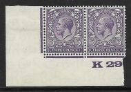 3d Violet Block Cypher Control K29 MOUNTED MINT in margin only