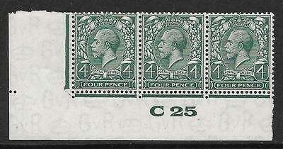 Spec N39(2) 4d Grey Green Block Cypher Control C25 imperf MOUNTED MINT