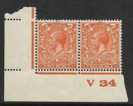 N36(4) 2d Deep Yellow Orange Block Cypher Control V34 imperf UNMOUNTED MINT