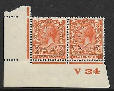 N36(4) 2d Deep Yellow Orange Block Cypher Control V34 imperf UNMOUNTED MINT