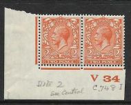 N36(4) 2d Deep Yellow Orange Block Cypher Control V34 imperf MOUNTED MINT