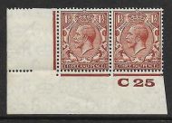 1½d Brown Block Cypher Control C25 imperf UNMOUNTED MINT