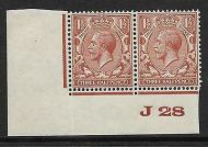 1½d Brown Block Cypher Control J28 imperf UNMOUNTED MINT