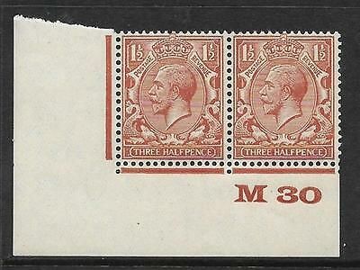 1½d Brown Block Cypher Control M30 imperf UNMOUNTED MINT MNH