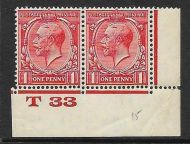 1d Scarlet Block Cypher Control T33 UNMOUNTED MINT MNH